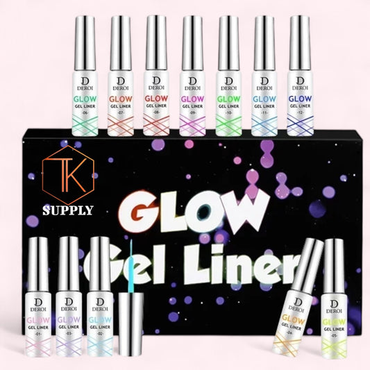 GLOW IN THE DARK GEL LINER SET 12 COLORS