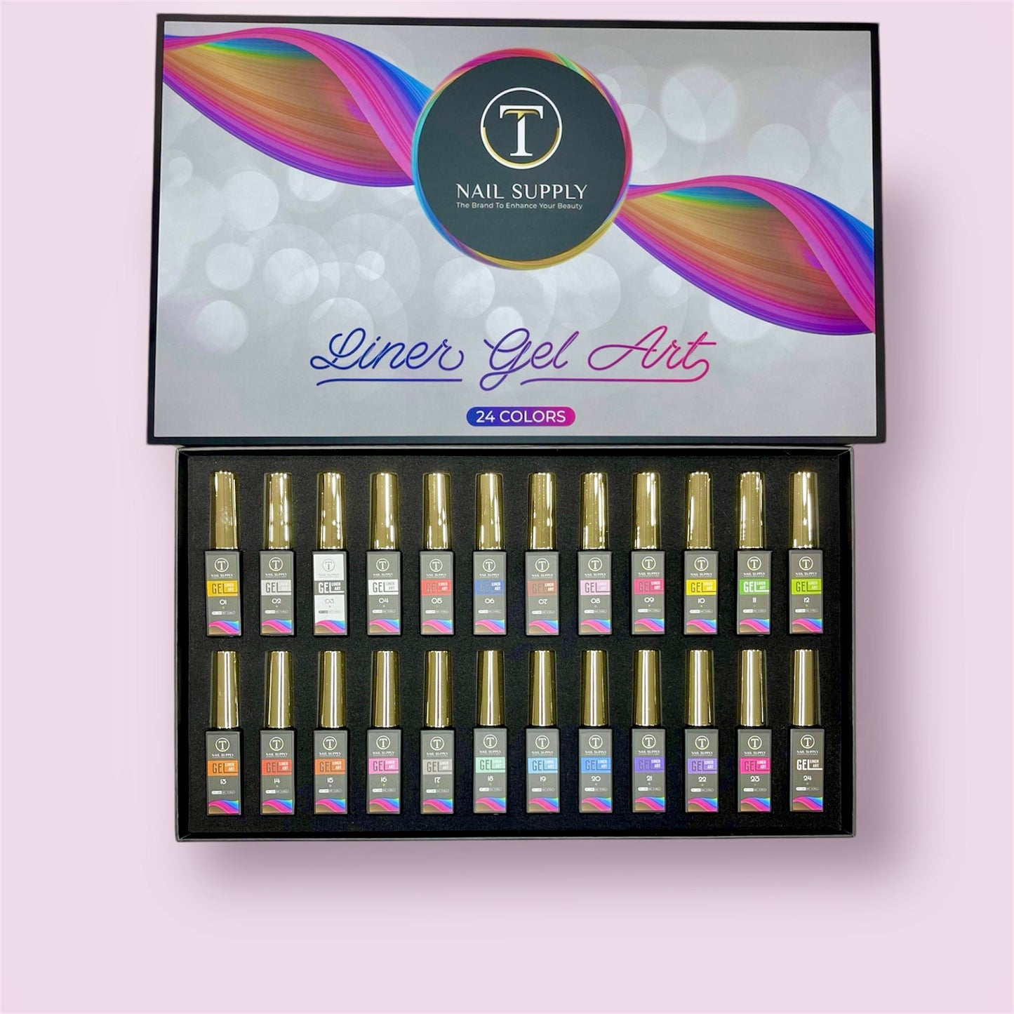 T Liner Gel Art - Set 24 colors ( with Extra Brushes )