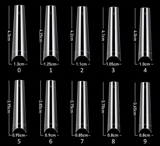 Refill XXL Clear Coffin Tips Size 4-5-6-7 (500PCS)