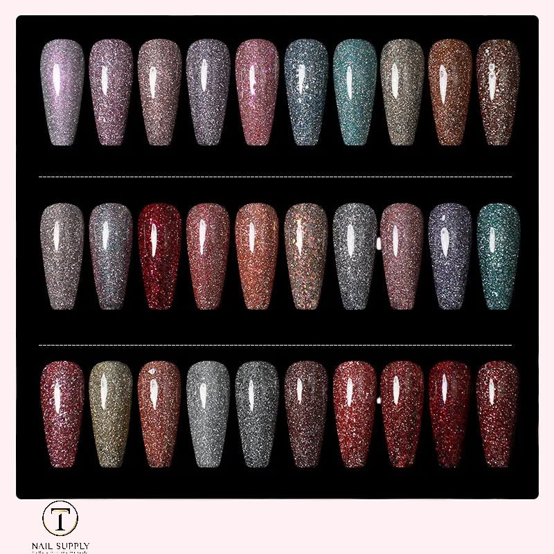 DIAMOND REFLECTIVE GLITTER 30 COLORS GEL SET