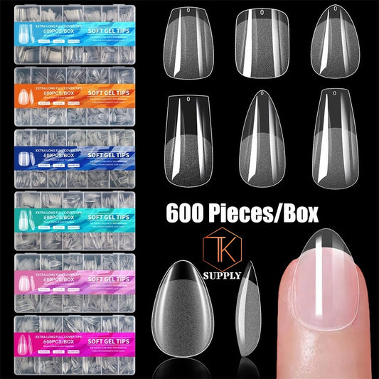 600 PCS SOFT GEL X TIPS FULL COVER