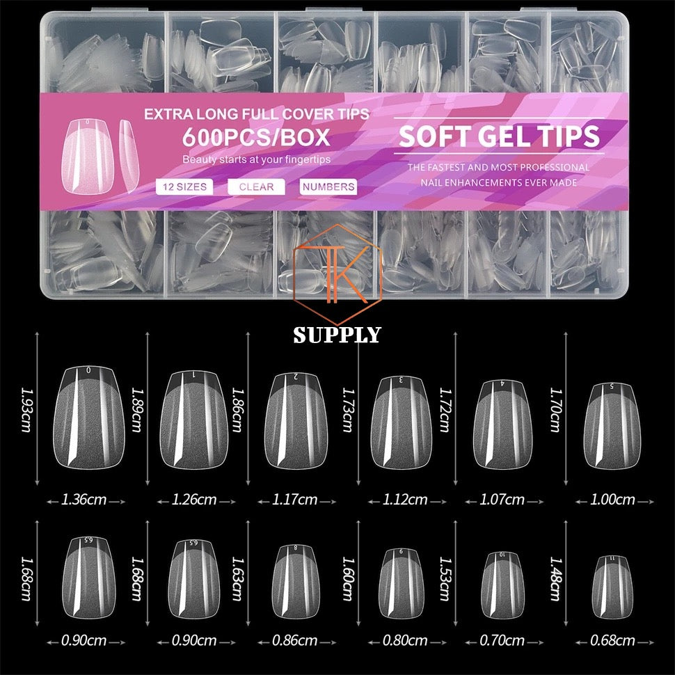 600 PCS SOFT GEL X TIPS FULL COVER