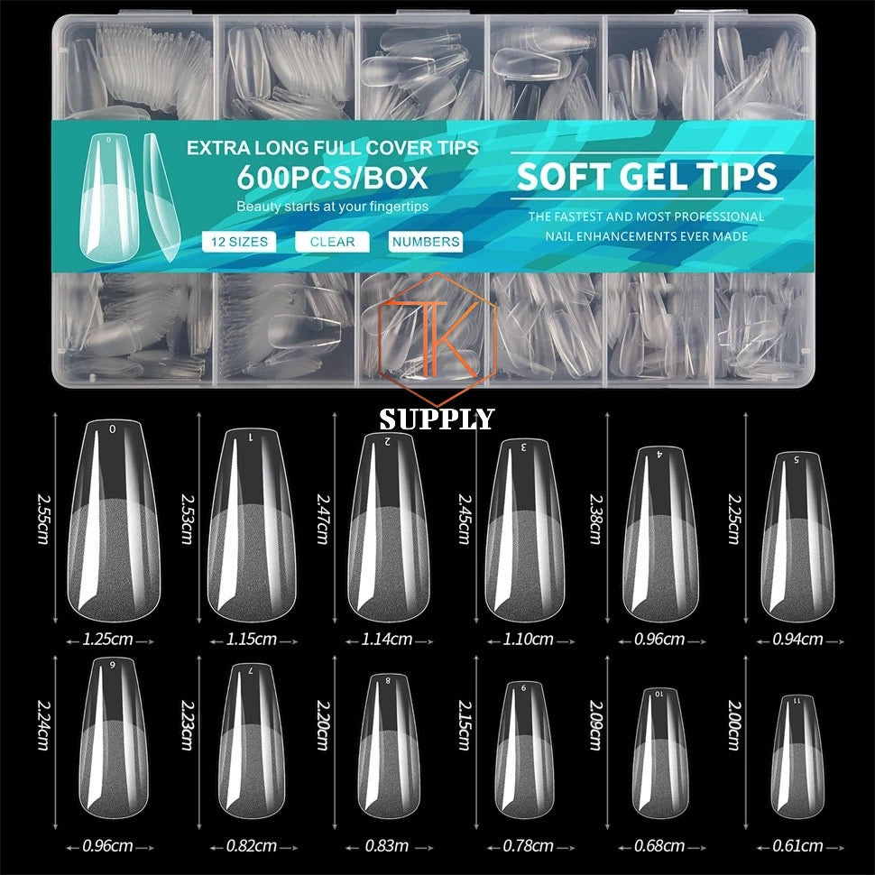 600 PCS SOFT GEL X TIPS FULL COVER