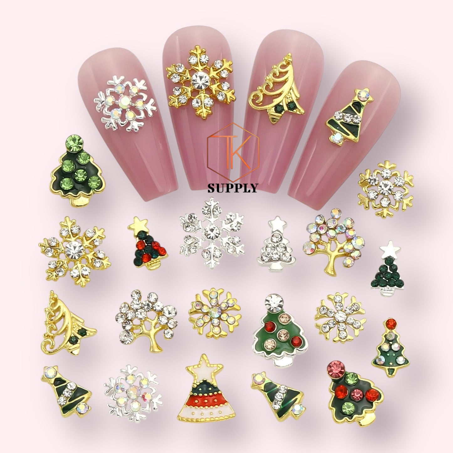 CHRISTMAS 10 PCS /BAG CHRISTMAS NAIL CHARM